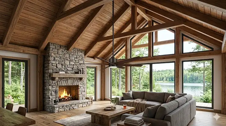 cathedral-ceiling-fan-long-downrod-canadian-cottage cathedral ceiling fan with long downrod