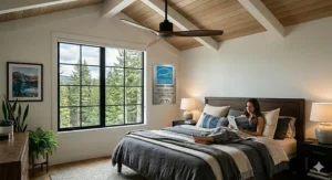 Energy Star Canada certified logo with a focus on high-efficiency, quiet motors for bedroom use.