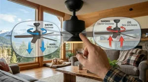 Switching fan direction for Canadian winters and summers, ensuring the stable ceiling fan won't wobble in either mode.