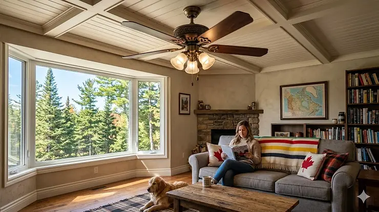 Traditional ceiling fans with walnut wood blades s