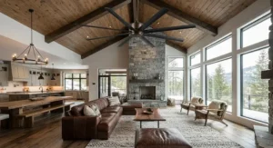 Energy-efficient ceiling fan without light kit featuring a quiet DC motor for year-round airflow efficiency.