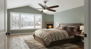 Energy Star certified ceiling fan with light featuring winter reverse mode for Canadian winters